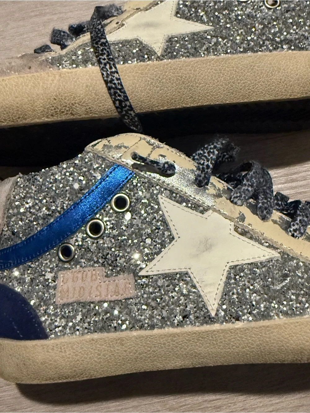 Golden Goose mid star beige/ navy sneakers size 40